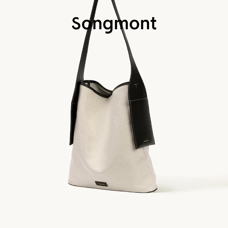 【殷桃同款】Songmont山下有松帆布挂耳托特系列度假风单肩包