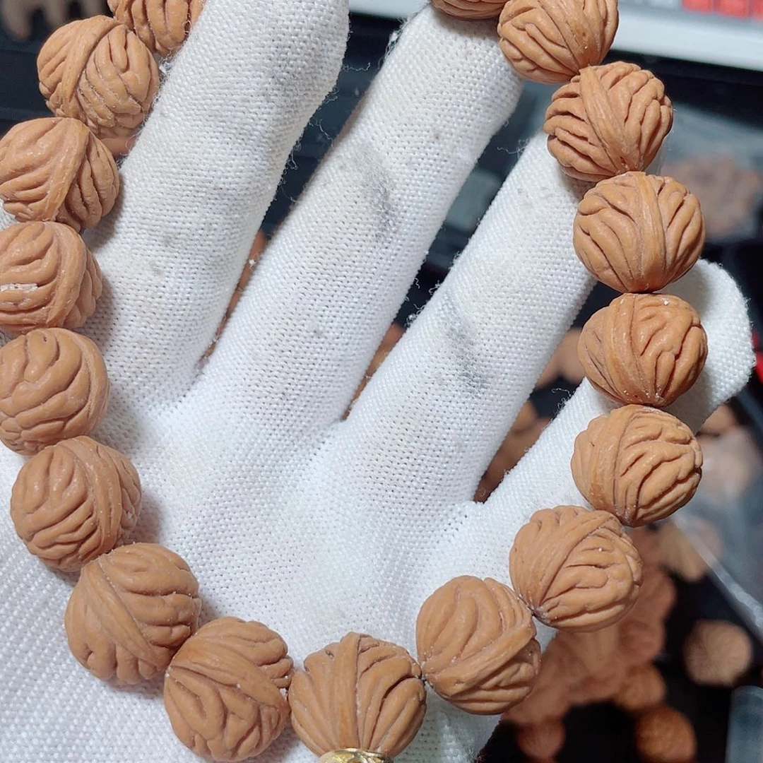 桃核手串柳叶纹手持