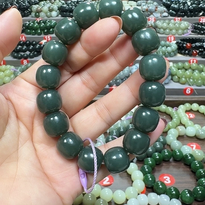 未镶嵌手链和田玉新疆且末蓝老型卡14