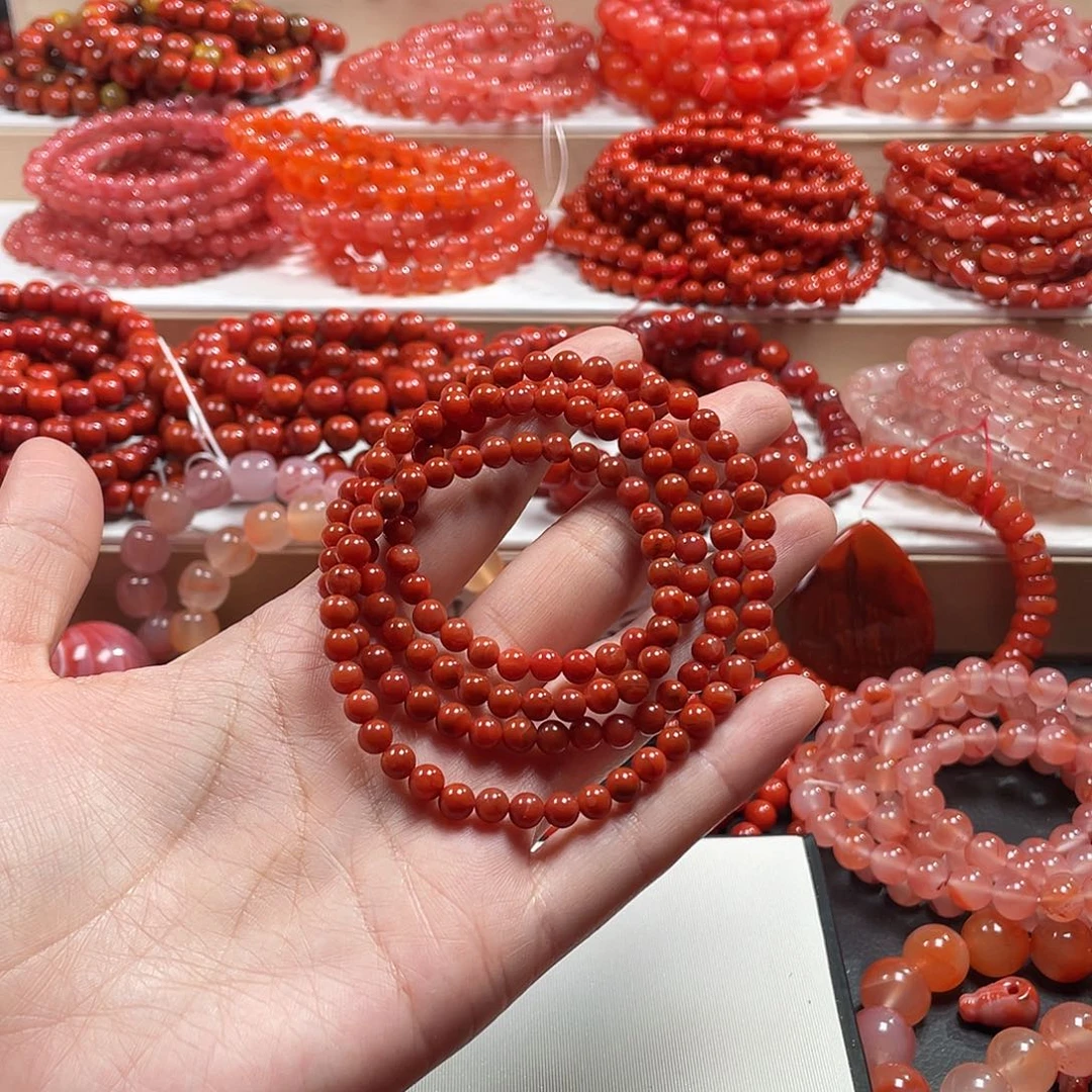 南红玛瑙未镶嵌手链