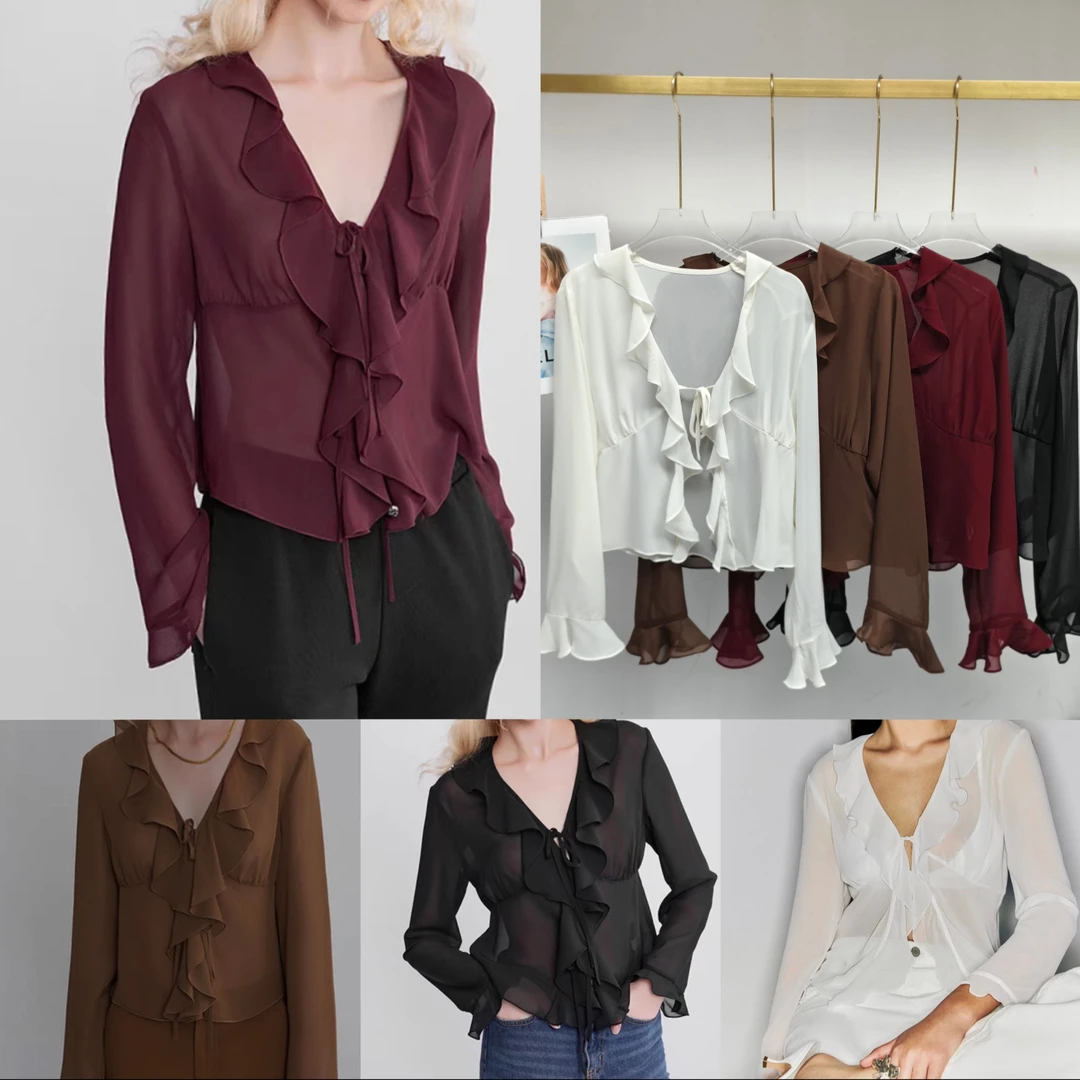 气质荷叶边夏季防晒短款喇叭袖薄款女装短外套