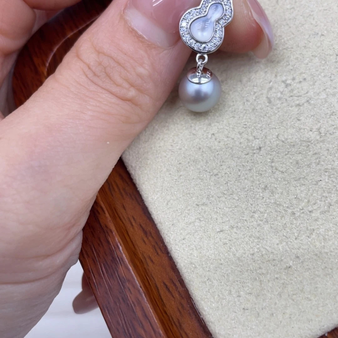 银S925镶嵌吊坠(不含链)海水珍珠