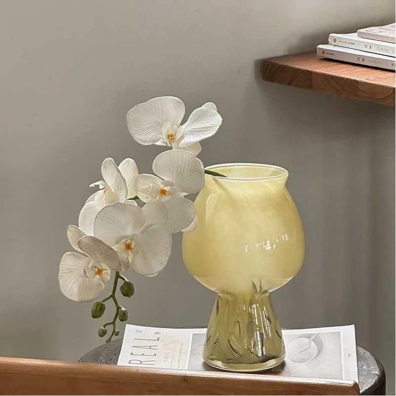 荣福芬顿琉璃花瓶高级感小众美式复古装饰摆件客厅插花水养花器