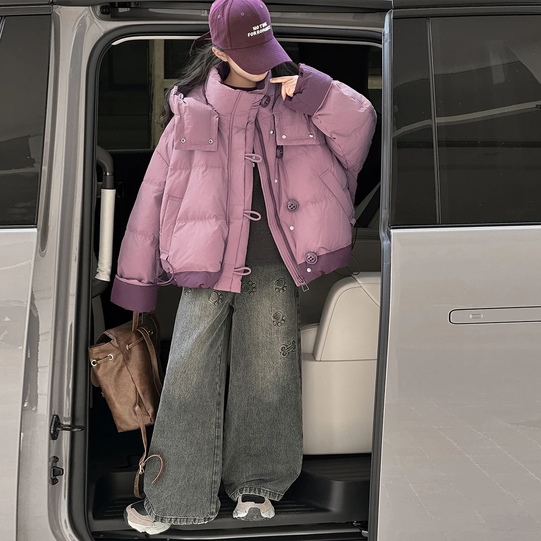 女童棉衣冬季2026新款女大童秋冬时髦保暖棉服女孩冬洋气加厚棉袄