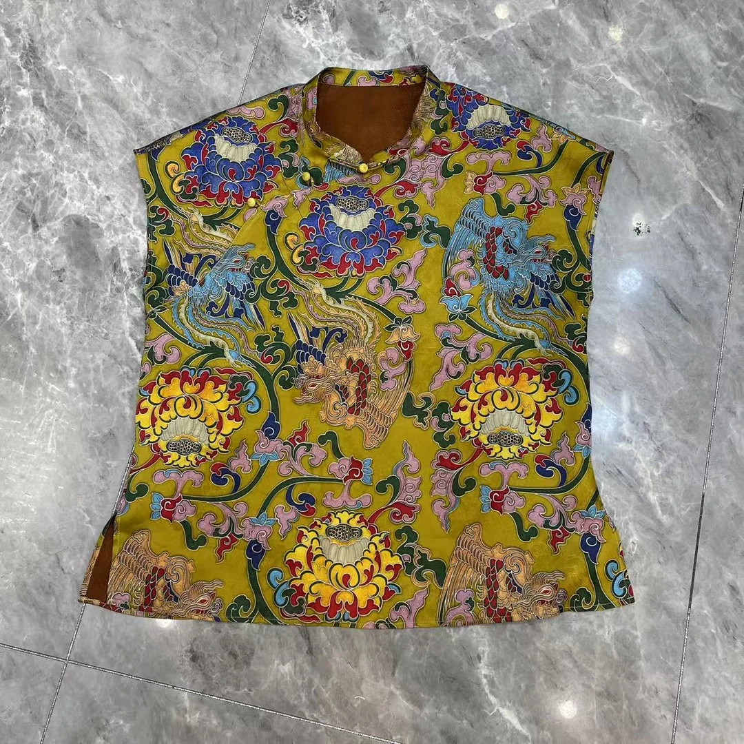 谢美丽-精选提花不规则短袖上衣衬衫新中式