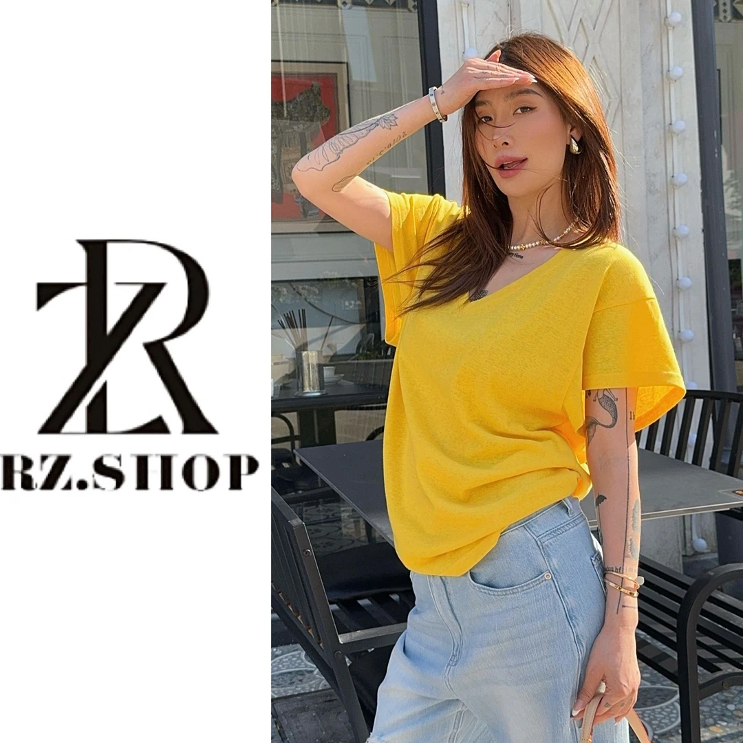 RZ定制款四色V领蝙蝠袖夏季必备T