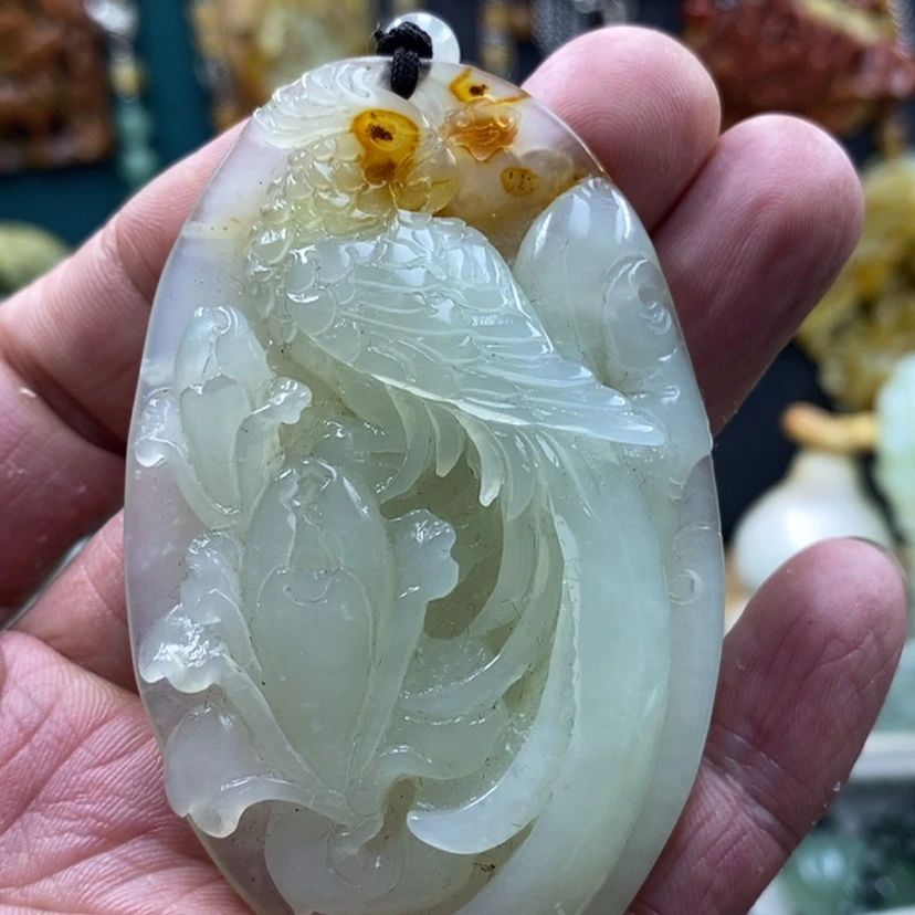 【闪购商品】未镶嵌岫玉吊坠手工雕刻