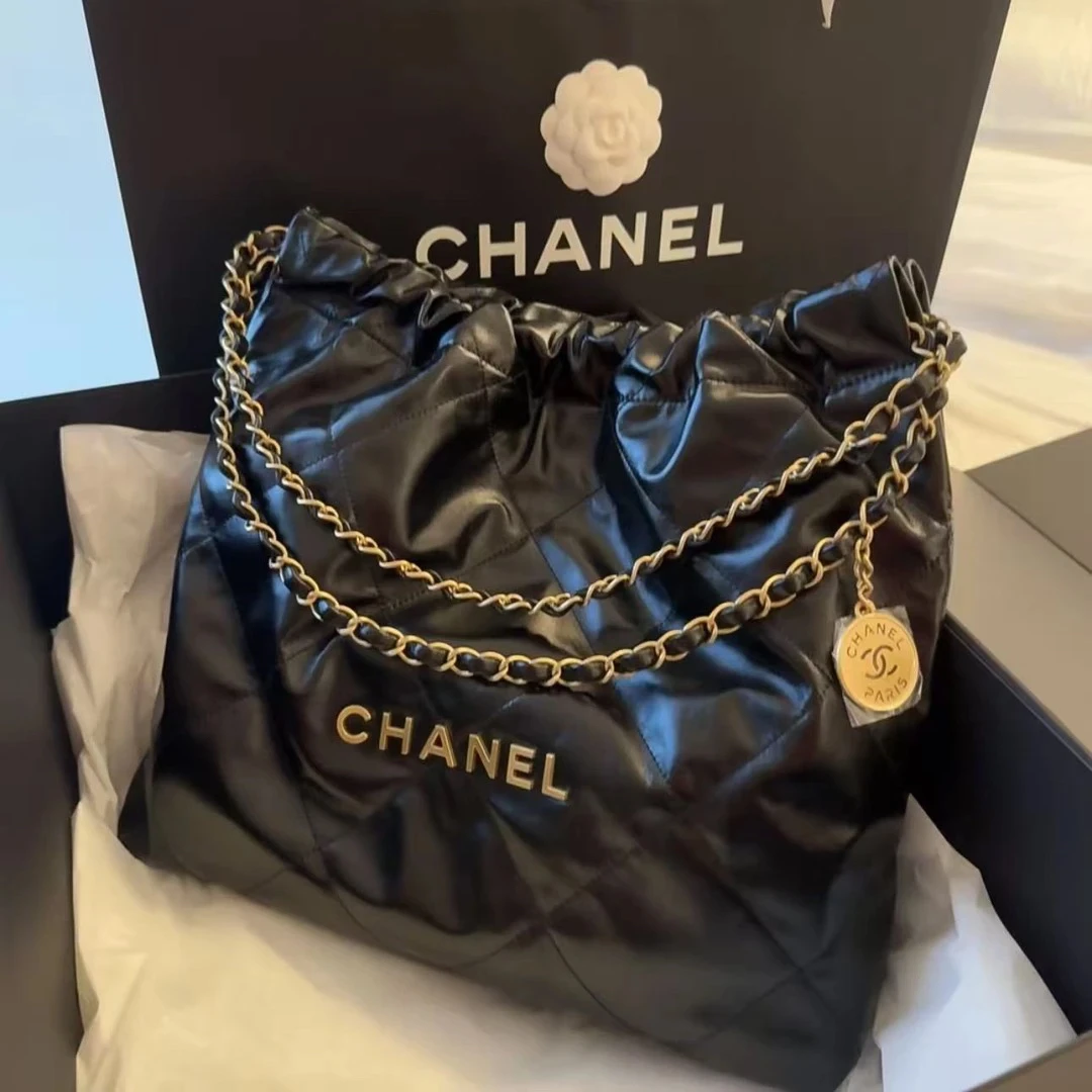 99新 Chanel/香奈儿 Chanel24年黑金中号22bag  25120106-05