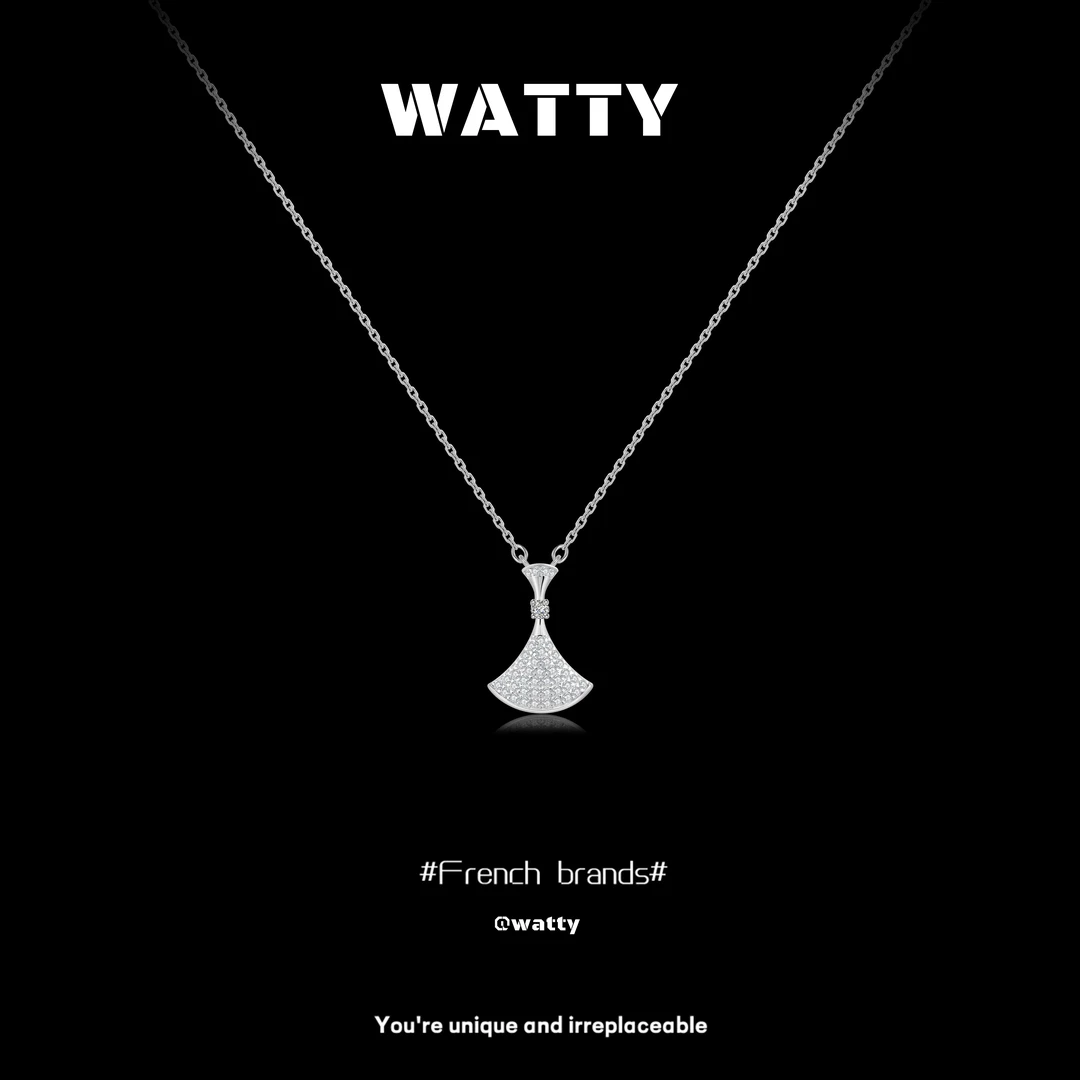 链子925银 法国WATTY「大扇子」纯银项链女新款轻奢高级锁骨链送