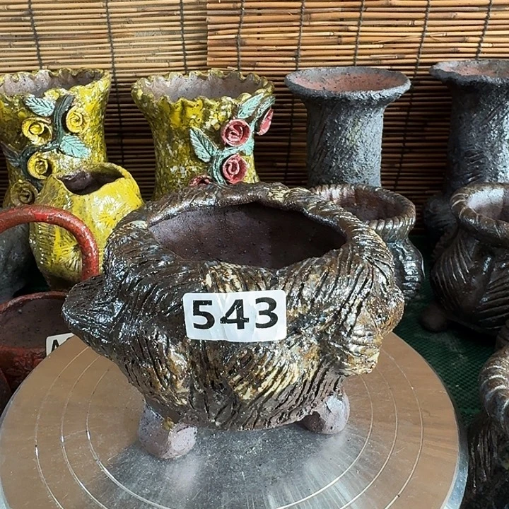 内口8高10粗陶手工