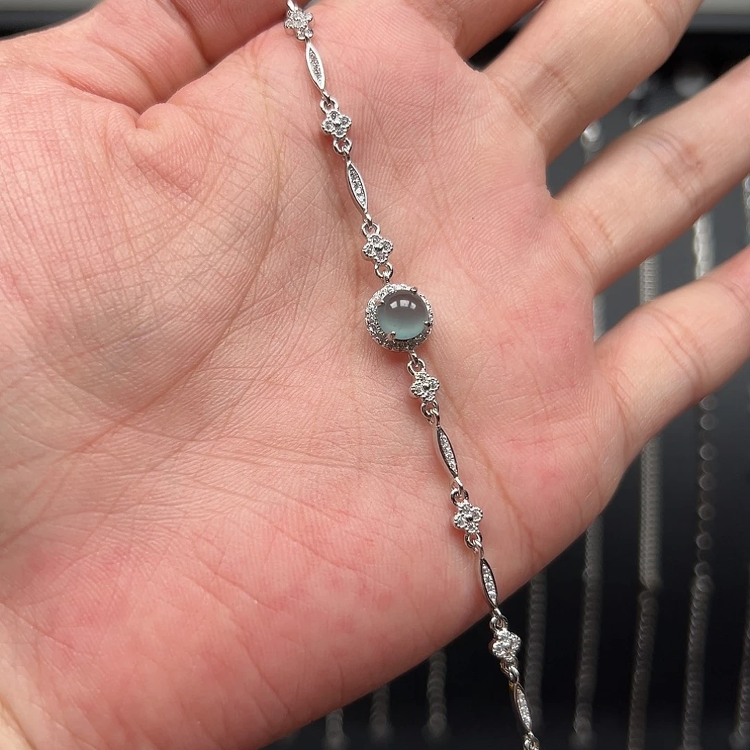 翡翠银S925镶嵌手链
