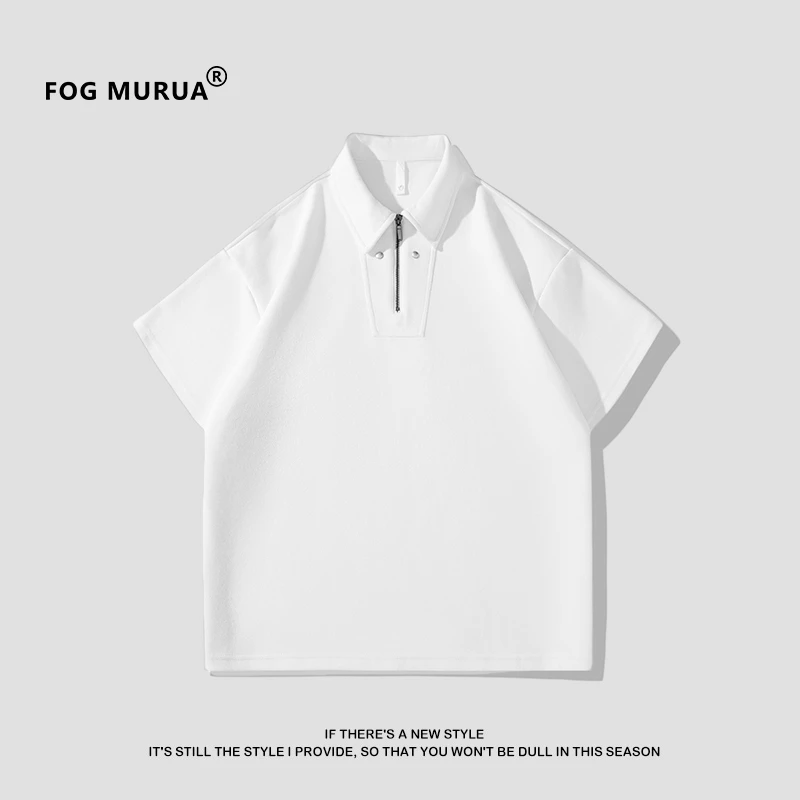FOG MURUA重磅珠地棉夏季拉链Polo套装上衣松紧裤腰棉休闲短袖