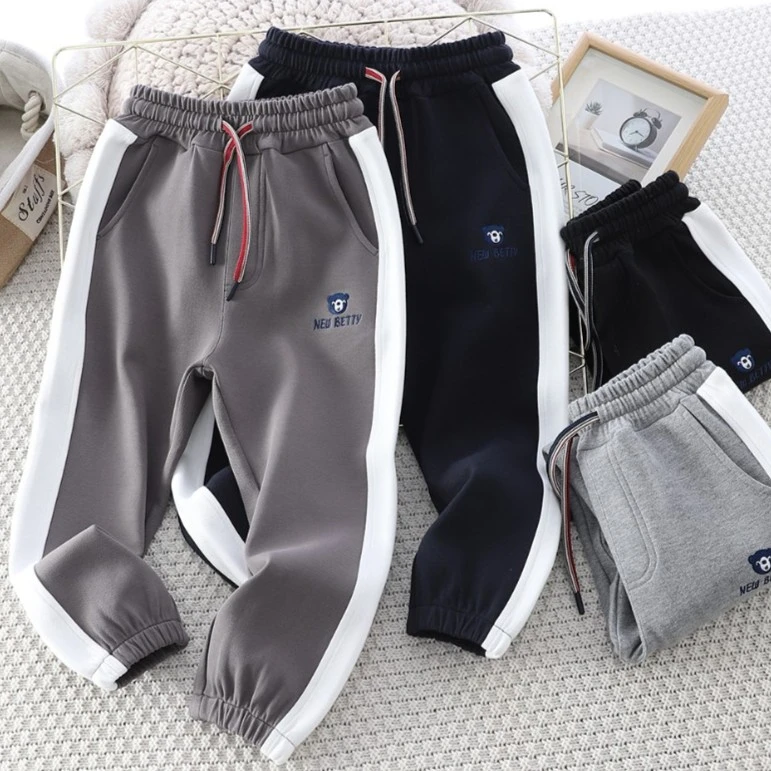 男童拼接休闲裤儿童春秋运动长裤中大童韩版宽松裤子826