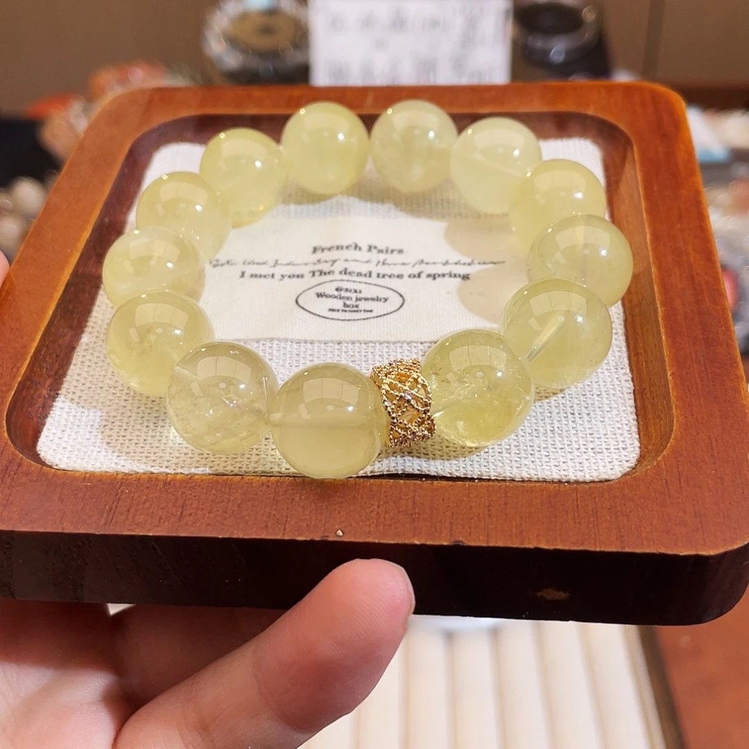 未镶嵌水晶手链柠檬黄阿赛15m