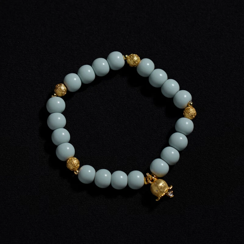 仁慈佑物汝窑斗金手串文玩小众原创复古国风陶瓷手链高级轻奢礼物