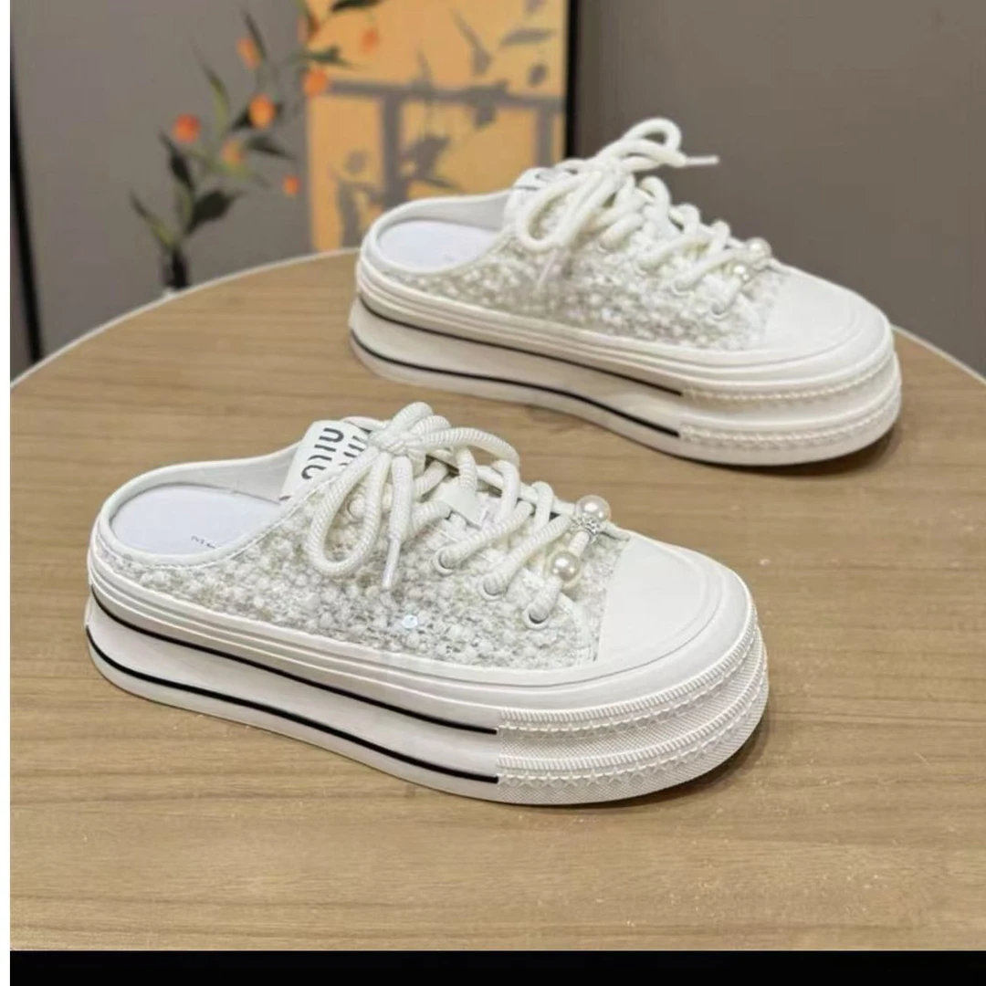 2025春夏季新款懒人包头半拖厚底无后跟镂空透气5J6-250115