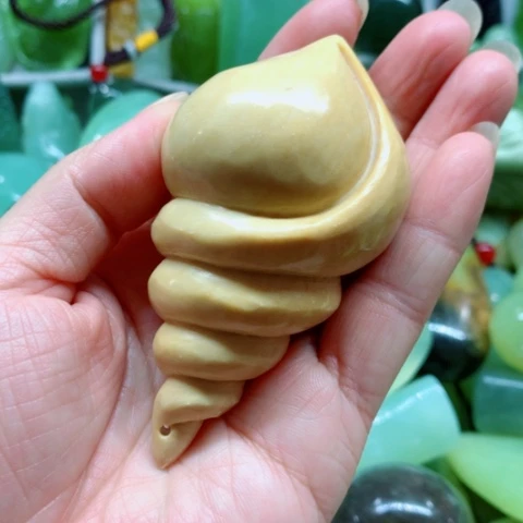 未镶嵌蛇纹石玉手把件