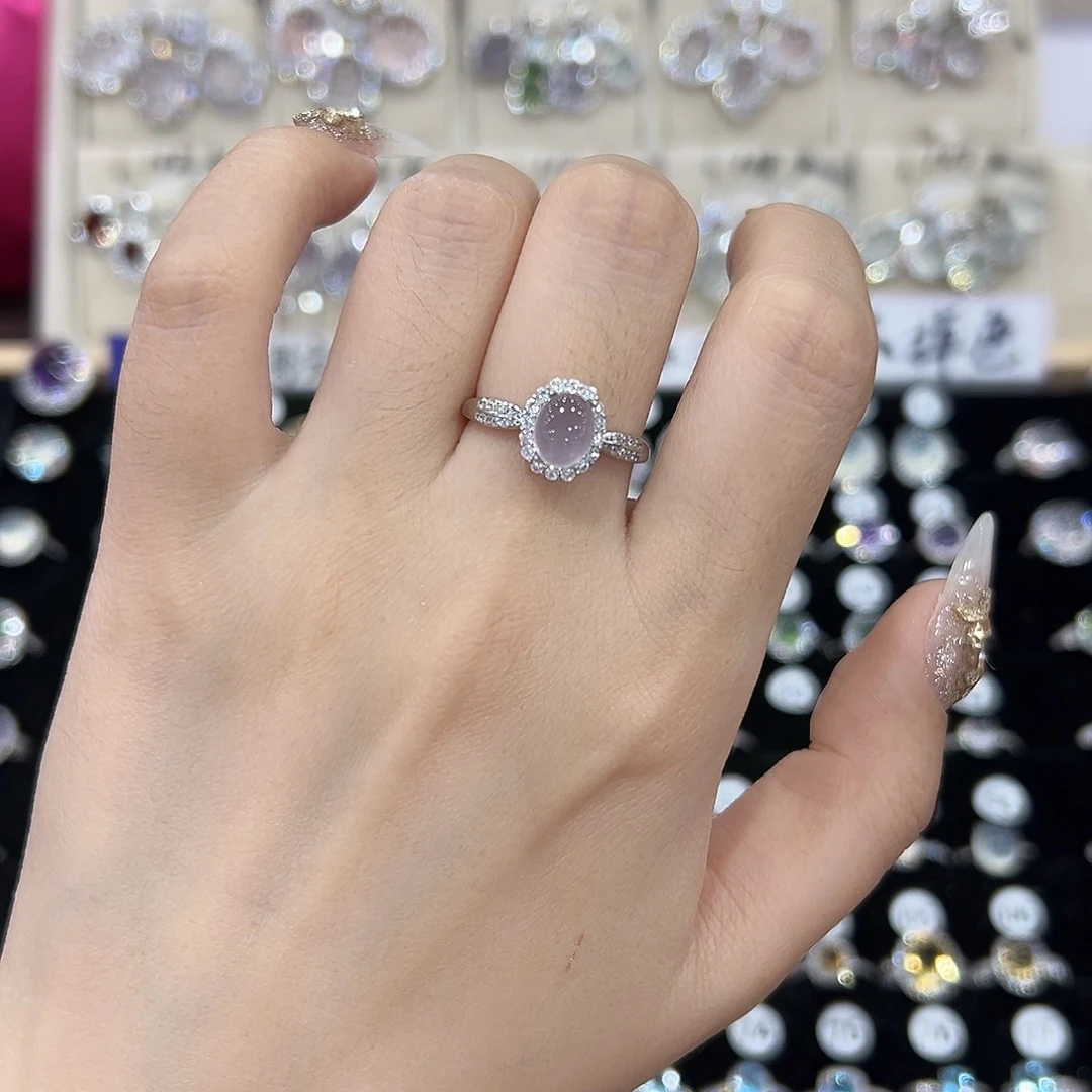 用***5银S925镶嵌戒指萤石