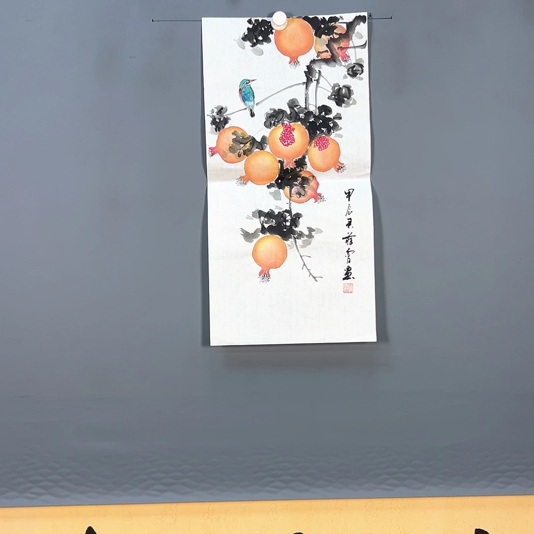 国画688 花鸟和蝴蝶在空中