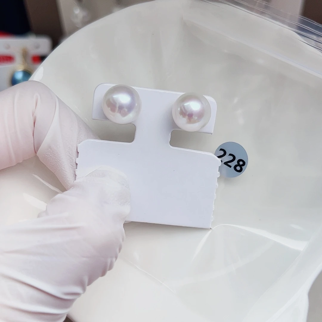 银S925镶嵌淡水珍珠耳饰