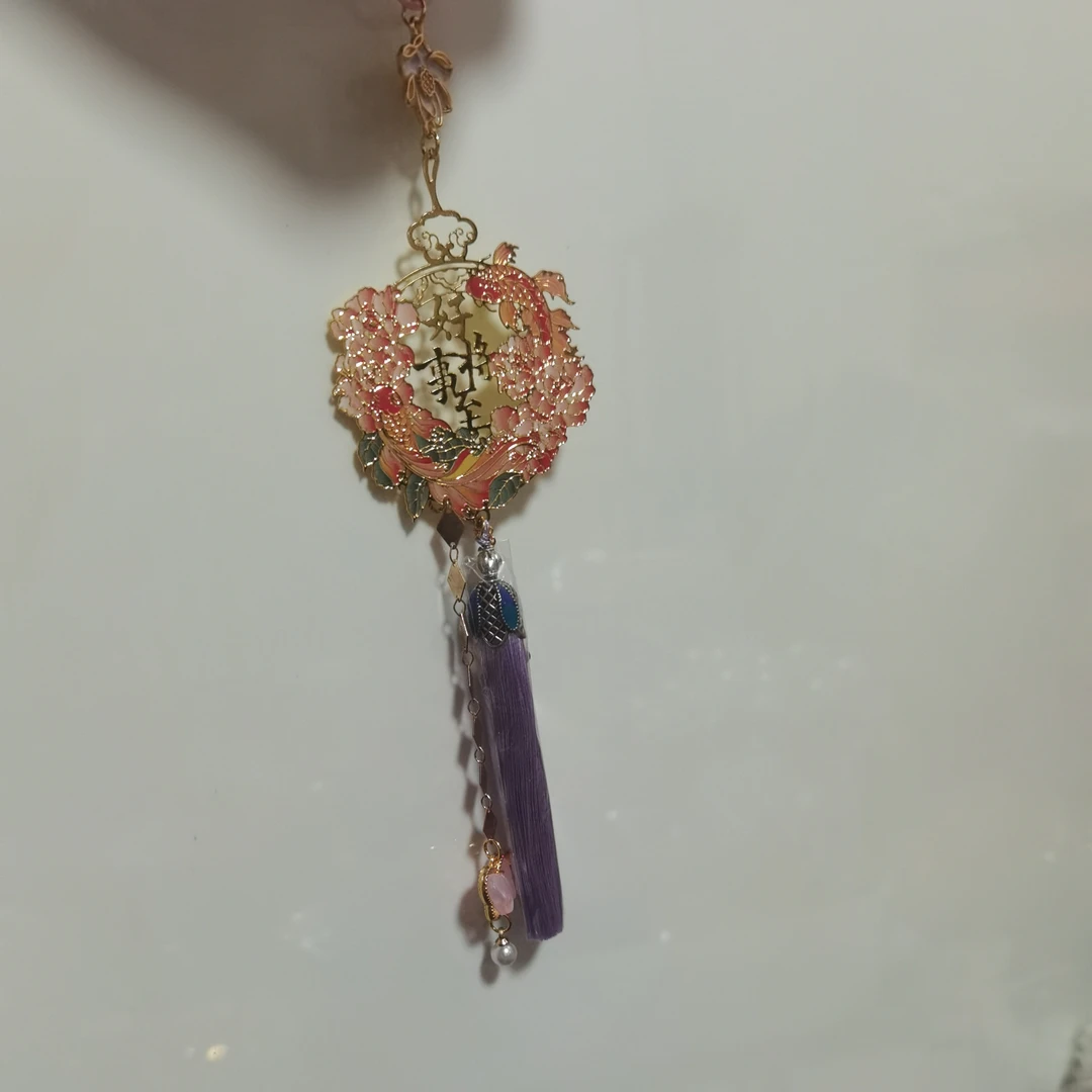 合金珐琅吊坠 新中式蝶梦花语玉佩金属精致高级感毕业礼物古风