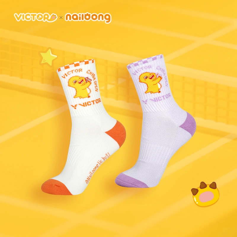 VICTOR/威克多胜利运动袜2025公开赛奶龙系列毛巾底男女款加厚