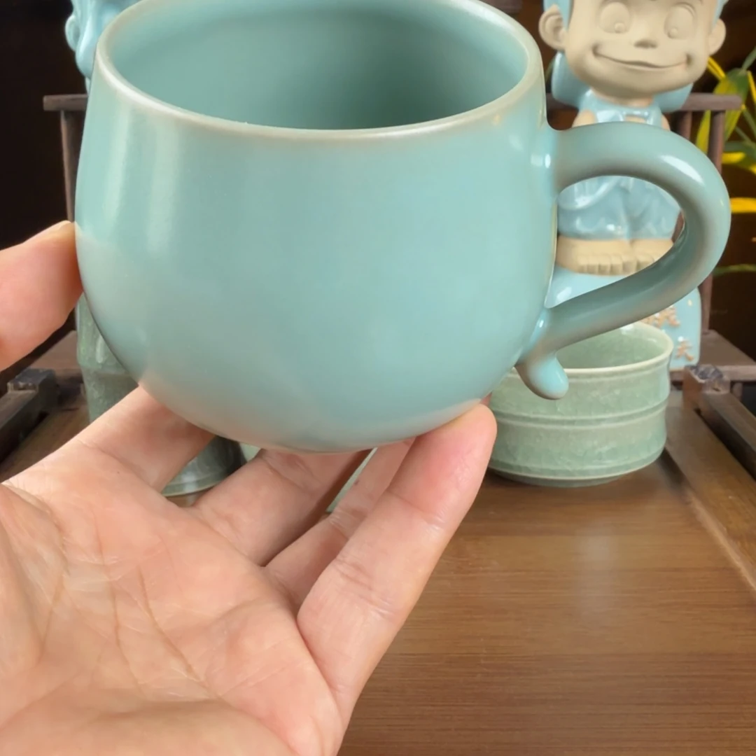 摆件汝瓷办公杯原矿原釉