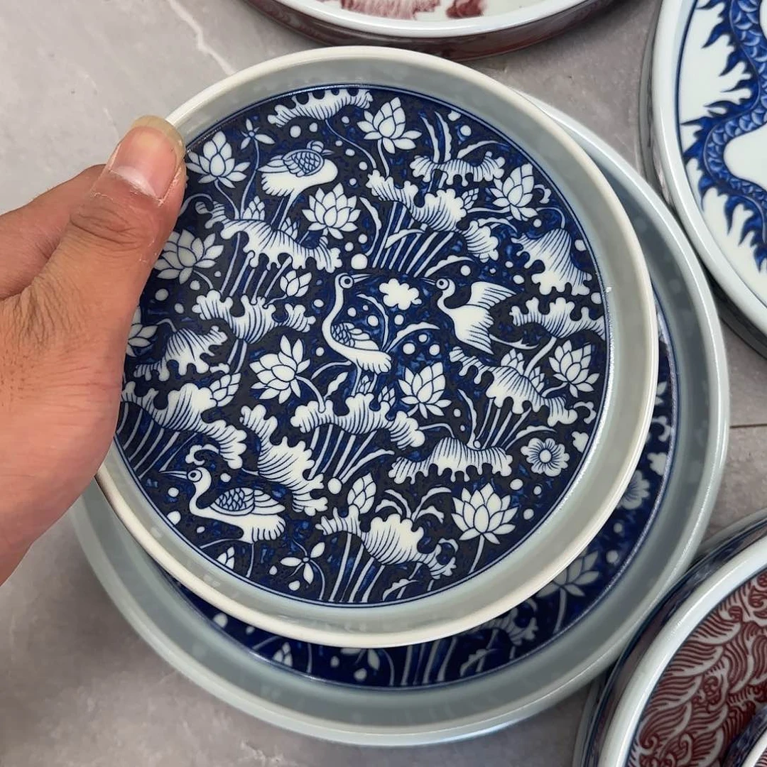 瓷片景德镇青花一路连科壶承
