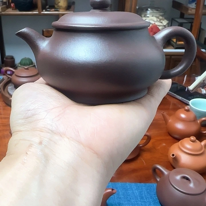 鹏***子茶壶紫砂原矿红皮龙半手工明炉烧高温