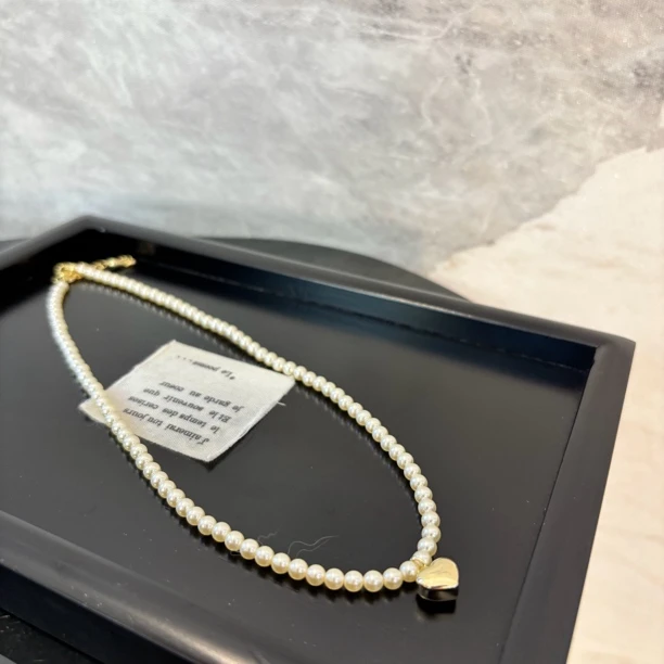 铜合金仿珍珠项链 爱心臭臭项链XL3218