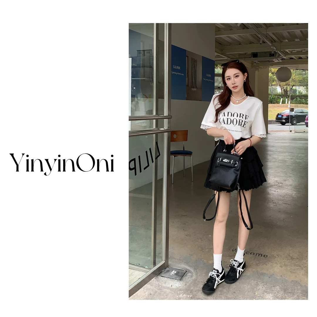 茵茵欧尼（花田乌龙）圆领T恤高级小香风韩甜美宽松气质时尚显瘦