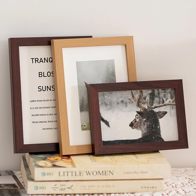 新款简约木质相框摆台5寸6寸7寸8寸10寸a4照片墙创意简约diy画框