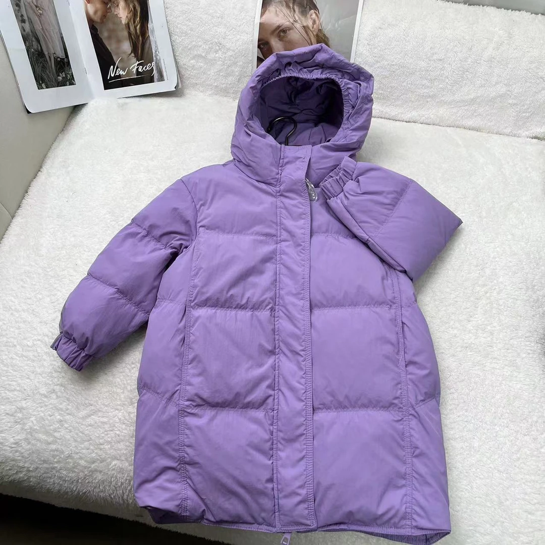 儿童冬季新款百搭连帽长款羽绒服 H2383