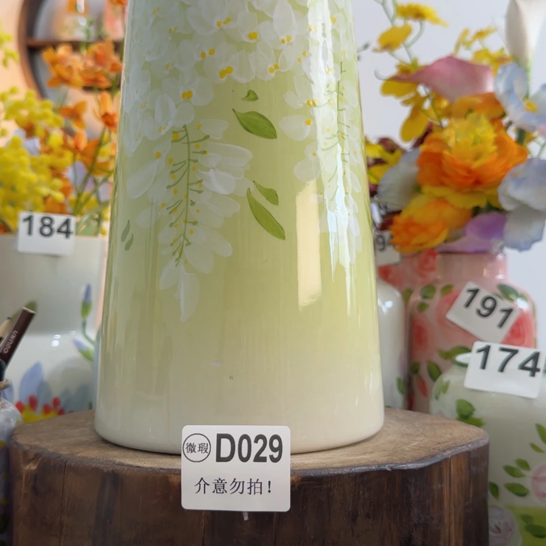 摆件景德镇手绘陶瓷花瓶摆件无孔