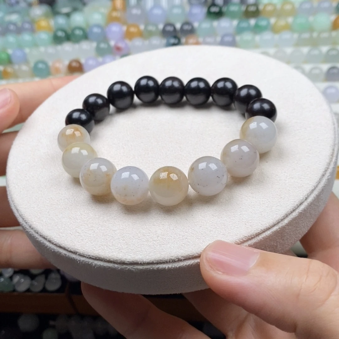 翡翠散珠卡11+特色圆珠手串