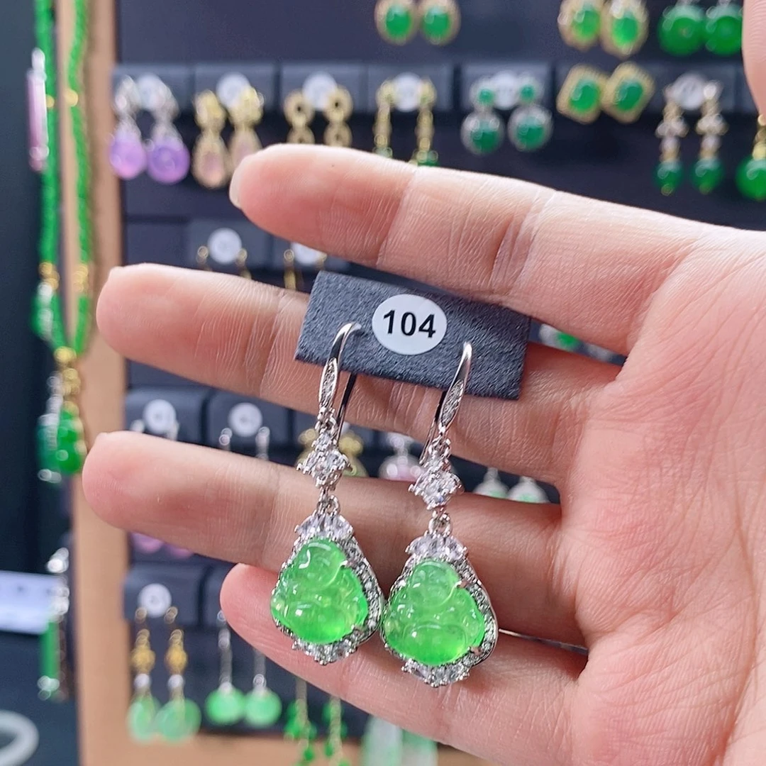 翡翠未镶嵌耳饰104