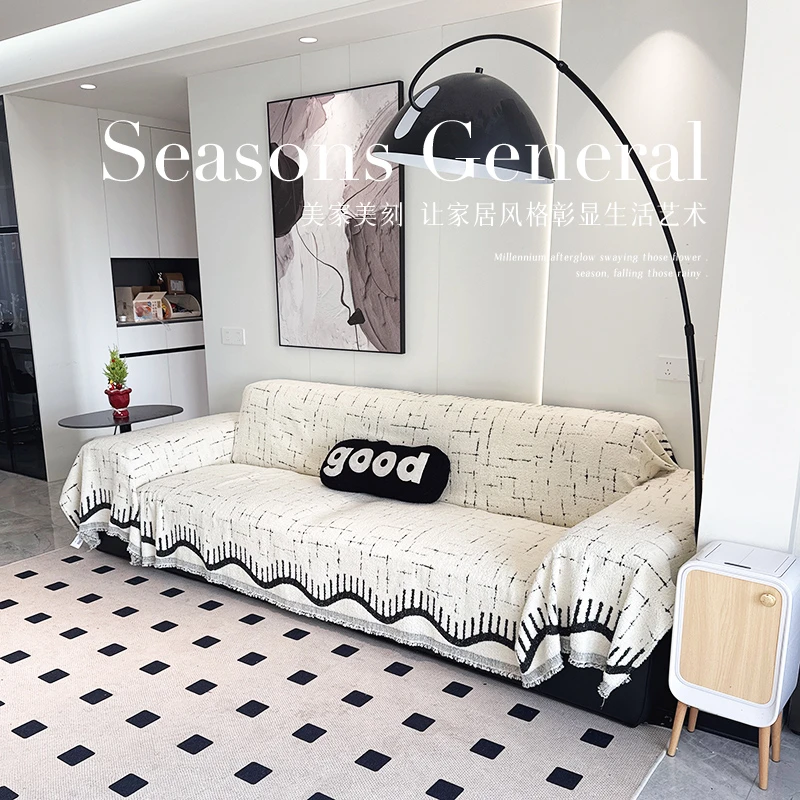 乐语轻奢高级感沙发巾全盖新款沙发毯秋冬毛绒沙发盖布沙发垫套