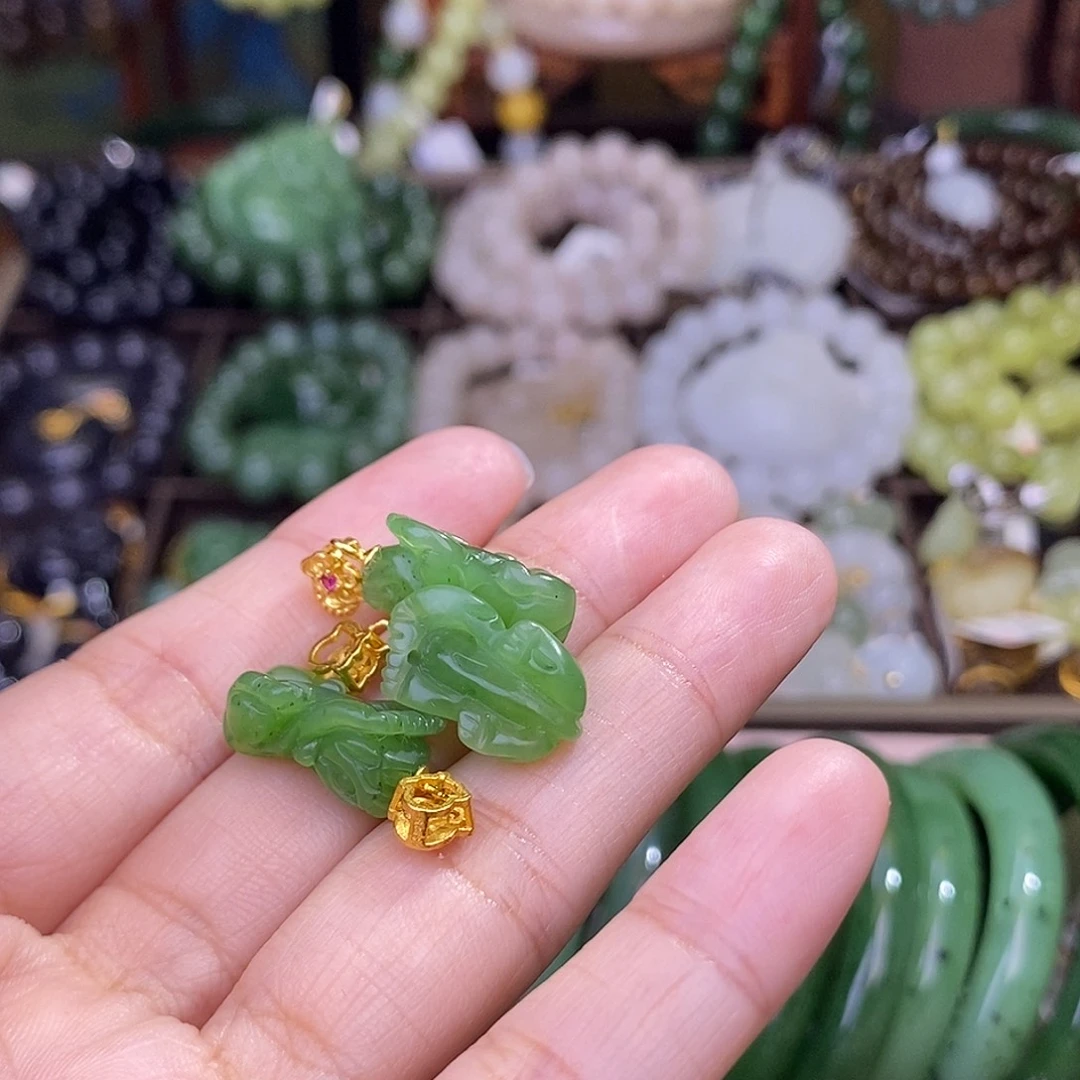 和田玉未镶嵌颈饰多样性发一 925.银碧玉貔貅