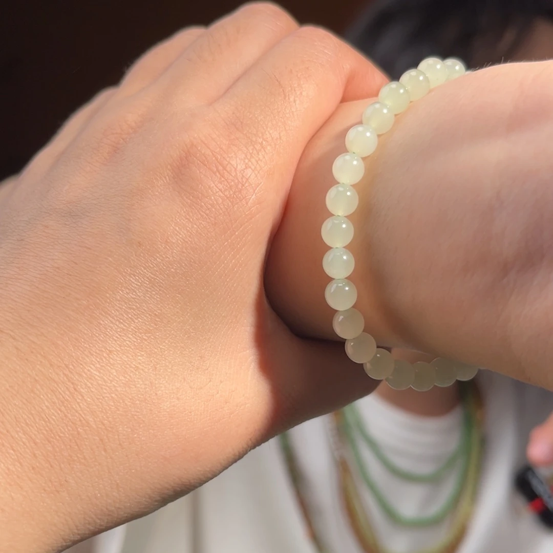 手串未镶嵌和田玉高冰晴水6mm75