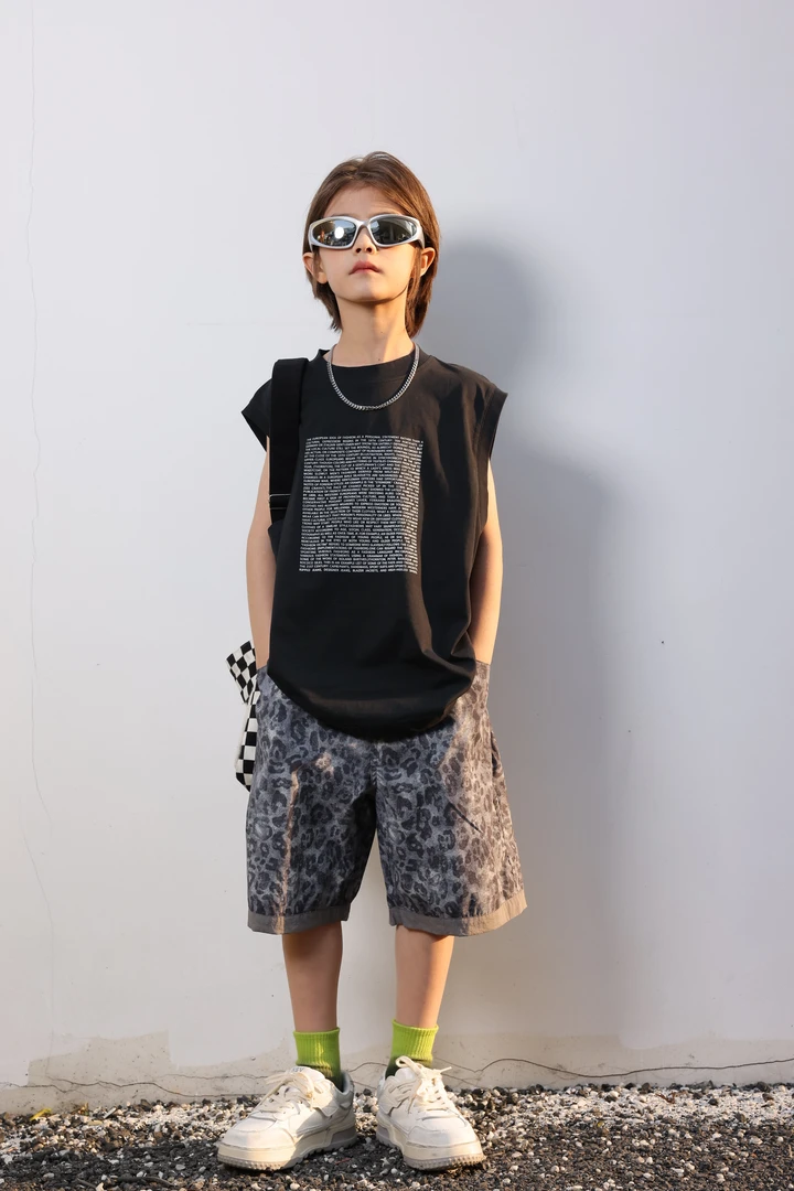 XMYY男童2025夏季新款宽松百搭潮流休闲洋气无袖舒适背心/BXW005