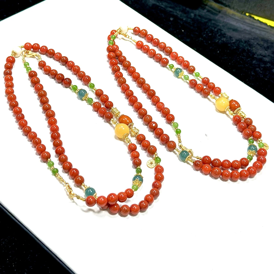 【DL】南红玛瑙DIY毛衣链-约6mm（多样性发其一）