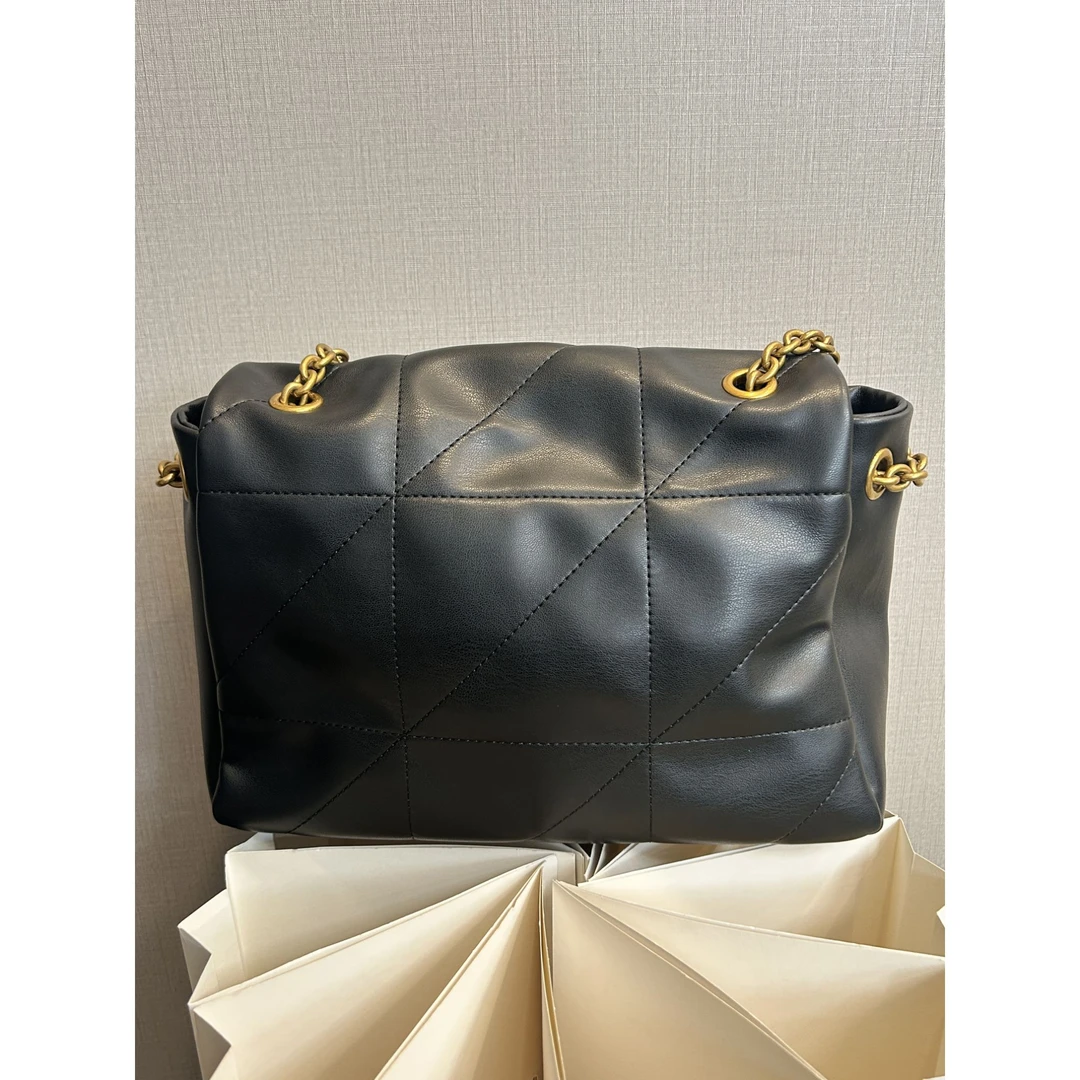 TOLEX2025新款手工时尚百搭米女包黑色27cm