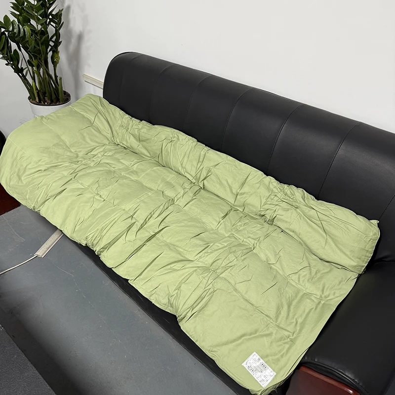老棉花单人床垫 冬季加厚防寒保暖橄榄绿本白色棉垫子