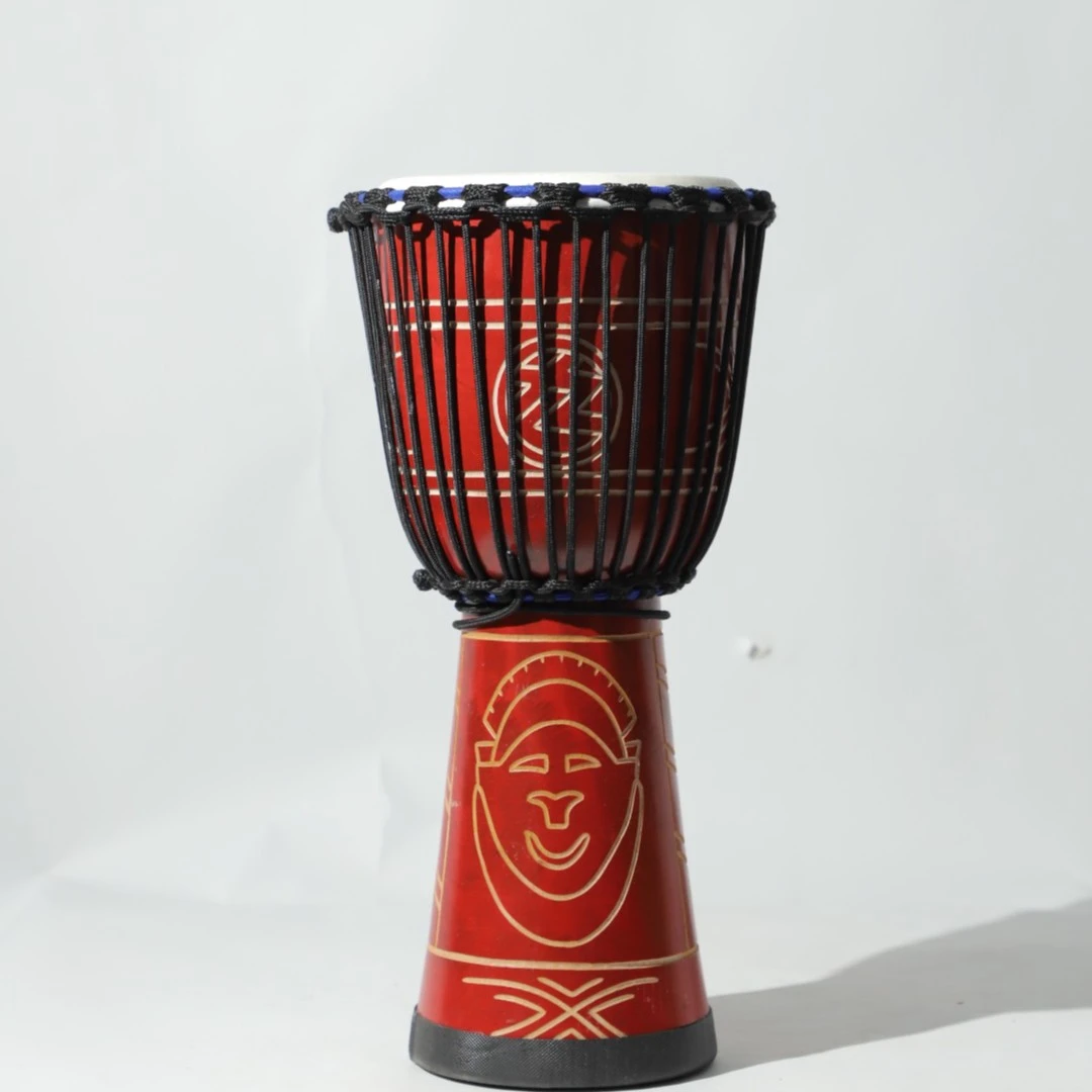 九姑娘非洲鼓10寸印尼演奏初学入门简单易学手鼓 红色雕刻