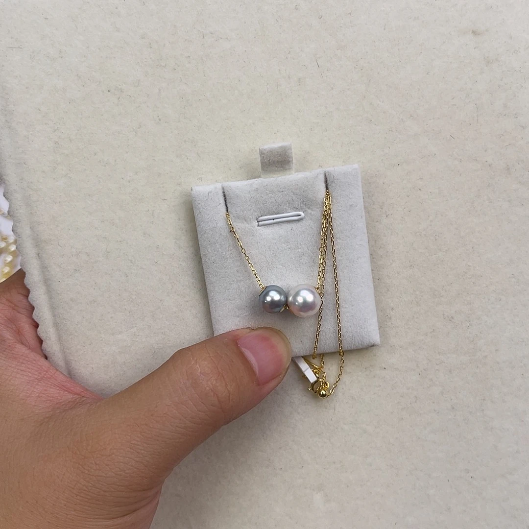 颈饰18K金镶嵌海水珍珠