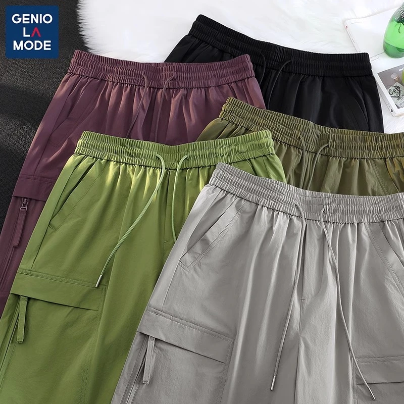 GENIOLAMODE凉呼呼短裤男生夏季日系复古网红款登山冲锋裤男裤子