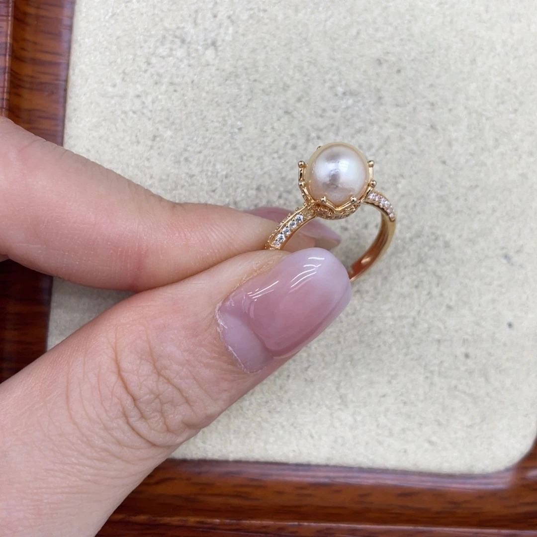 海水珍珠戒指银S925镶嵌