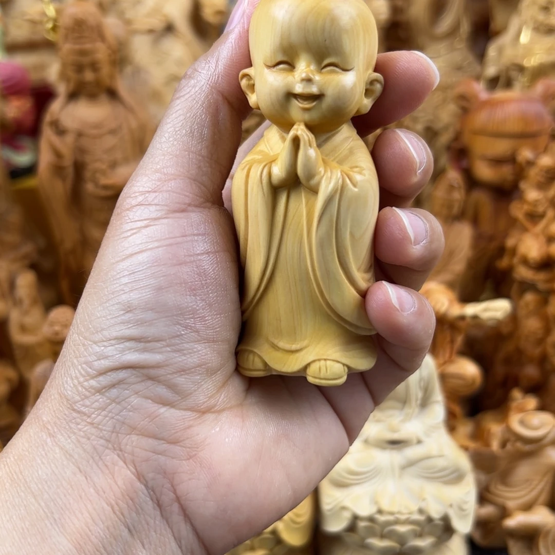 黄杨木无忧小和尚8公分，，，，，，，