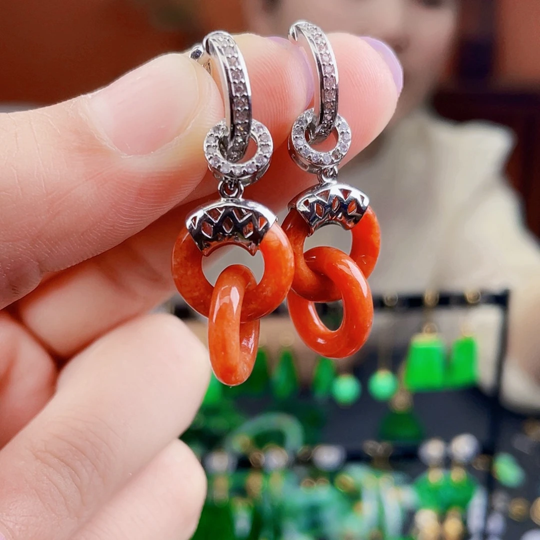 翡翠未镶嵌耳饰饰品