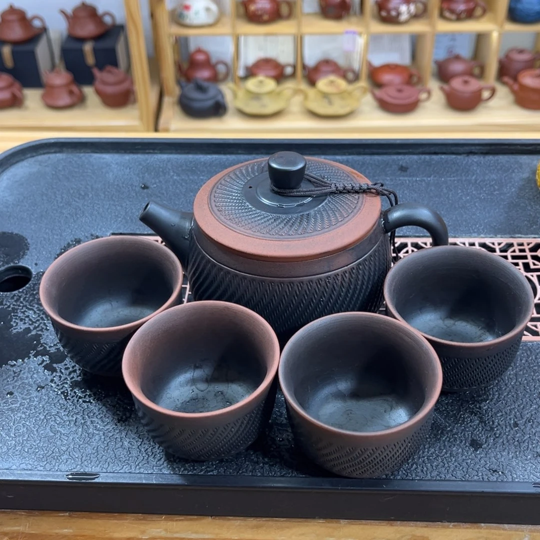 紫砂紫砂汉瓦（一壶四杯）